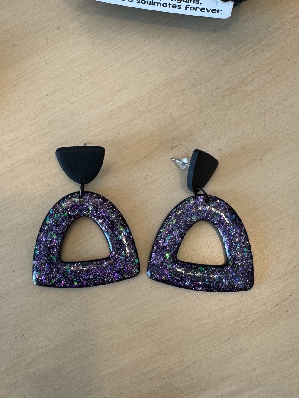 Handmade Clay and Resin Drop Earrings